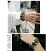 Bangle Drop No Receipt Brand Gold Color Green Crystal Stone Rhinestones Bracelet Jewelry Women Wedding Fashion 1105 Raym22