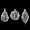 Party Decoration Small Size Christmas Tree Ornament Pendant Striped Glass Ball Cone Water Drop Day Gifts Hanging Decorative