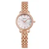 Zegarek zegarki dla kobiet zegarki luksusowe różowe złota srebrna brześniczka brześniczka zegarek mała tarcza kwarcowa sukienka Saati saati dla Womenwristwatches