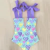 Sexy une pièce maillot de bain épaule à bretelles maillot de bain coeur imprimé maillots de bain femmes dos nu maillot de bain vêtements de plage Monokini