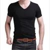 Fashion Summer Men Cotton T shirt casual short sleeve Vneck Tshirts Black White Plus Size MXL V Neck Tops Tee Shirt Slim Fit 220526