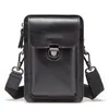 Waist Bags Harness Fashion Cowhide Men's One Shoulder Crossbody Bag Crazy Horse Skin Mobile Phone High-quality Luxury Purses