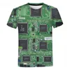 Elektronische chip hiphop t-shirt mannen vrouwen 3D-machine bedrukte extra grote t-shirt harajuku stijl zomer korte mouw Tee tops maat M-5XL
