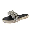 Mode perle pantoufles grande taille femmes sandales plates loisirs diapositives antidérapantes 2022 été femme chaussures intérieur maison tongs Y220412