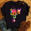 Femmes fleur papillon mode impression t-shirt décontracté à manches courtes dames t-shirt femme haut chemise vêtements femmes graphique t-shirt 220615