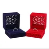 Smyckespåsar väskor högkvalitativ delikat sammet kinesisk stil förvaringsfodral ihålig förlovningsring låda fyrkantiga geometriska förpackningar