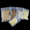 100 stks Vlakke Bodem Frosted Plastic Zip Lock Bag Resealable Matte Snack Sugar Candy Chocolate Corn Powder Wedding Party Verjaardag X-Mas Gift Packaging Pouches