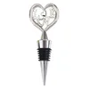 50 stks Romantische bruiloft zijn fel goud/Silver Love Wine Stoppers in Gift Box Bar Party Present Elegant Bottle Stopper