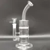 9.3In Clear Double layer Tire Filter Hookah Water Pipe Bong Glass Bongs Waterpipe Tobacco Smoking Bubbler Smoke Pipes Bongs Bottles Dab Rig