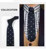 Mens Tie Knitting Neckwear Promotion 5cm Skinny Slips för män Varumärket Band Broder Dot Strip Gentlemen Dress Shirt Accessories 2st/Lot Hnto