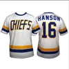 Sj98 Hanson Brothers Charlestown Hockey Jersey #16 Jack #17 Steve #18 Jeff 7 Slapshot Movie Jerseys Blau Weiß