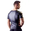 T-shirts pour hommes Lingerie Sexy Top Learher Catsuit Creux Out Singlet Top Tanks Bodys PU Cuir Stage Clubwear