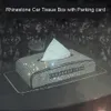 Rhinestone Araba Doku Kutusu Bling Elmas Kristal Otomatik Doku Tutucu Araba Stil Diamante Blok Tip Kağıt Kapağı Kadınlar için243p