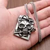 Подвесные ожерелья панк 316L из нержавеющей стали Rose Skull Пользовательский дизайн скелет головы цветочные украшения