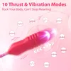 2 en 1 rose vibrateur femelle langue lécher clitoris clitoris stimulateur télescopique vibrant amour oeuf gode sex toys pour femmes 220514