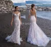 2022 Полное кружевное с длинными рукавами русалка свадебные платья свадебные аппликации свадебные платья на заказ поезда пляж свадебное платье Vestido de Novia