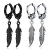 Mode Cross Feather Dangle Oorbellen Punk Rock Stijl Voor Vrouwen Mannen Hoge Kwaliteit Roestvrijstalen Oorbel Hiphop Unisex Oor Sieraden