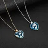 Pendant Necklaces Blue Creative Sky White Cloud Transparent Resin Heart Shape Necklace Female Fashion Women Party Jewelry GiftPendant