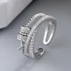 Anti Anxiety Rings for Women Men Fidget Band Rings for Anxiety Unisex Adjustable Stacking Spinner Worry Stress Relief Ring with Beads