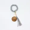 Madeira Bead Keychain Favor Madeira Pulseira Frisada Multicolor Tassel Chave Diy Chips De Madeira Pingente Charme GCB14939