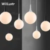 Lampe suspendue en verre blanc de Golf moderne, luminaire décoratif d'intérieur, idéal pour un hôtel, un café, un Bar, un Hall, une cuisine, une salle à manger ou une chambre à coucher