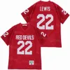 Movie Football Kathleen High School 22 Ray Lewis Jersey Uniform All Stitched Hip Hop For Sport Fans Breathable Pure Cotton College Team Color Red University Men Sale
