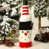 2022 Christmas Bottle Set Decorated with Cartoon Knitted Old Man Snowman Wine Set Festive Restaurant Layout