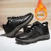 Winterschoenen voor mannen Leer Warm dikke zoolschoenen Veiligheidslijtage Resistente buitensporthoens Casual schoenen Zapatillas HOMBRE 220525