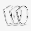 100% 925 Sterling Silver Timeless Ring Set voor vrouwen trouwringen mode -sieraden accessoires