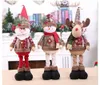 UPS Natale Tromba Fiocco di neve Plaid Ornamenti per bambole retrattili Decorazioni creative per finestre con pupazzo di neve di Babbo Natale