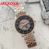 Orologio da uomo in acciaio inossidabile moda casual 40mm data automatica orologi meccanici maschili top brand hollow scheletro President Orologio da polso maschile da regalo all'ingrosso