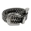 Ceintures Tendance Cristal Strass Ceinture en cuir pour femmes de luxe argent perle Cowgirl Cowboy Strass Bling Ceinture sangle CeintureCeintures