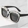 Lunettes de soleil mode femmes filles rétro luxe gemmes forme carrée cristal concepteur été plage lunettes de soleil