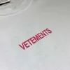 VTM T-shirt Black White Gray Vetements Letter Printing Embroidery Big Label Simple O-Neck Oversize Man Women Casual Tee