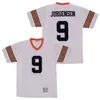 C202 Hommes Vente Lycée 9 Sonny Jurgensen New Hanover Football Jersey Équipe Extérieur Blanc Pur Coton Broderie Respirant Excellente Qualité