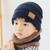 Bérets 2pcs / coffre à tricot tricot chapeaux Kid