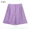 Blessyuki été taille haute Shorts décontracté ample élégant bureau s femme coréen solide doux pantalon droit 220630