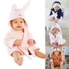 Lovely Baby Girls Cartoon Hooded Bathrobe Child Toddler Bathing Towel Robe Cute Winter Clothing Sleepwear 220817