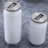 Blank Sublimation Cola Can Bottles 500ml DIY Heat Transfer Printing Vacuum Insulated Beer Cup Coffee Bottles with Straws