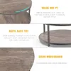36 inches Round Coffee Table Rustic Wooden Surface Top Sturdy Metal Legs Industrial Sofa Table for Living Room Modern Design Home 1575725