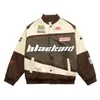 Men's Jackets Streetwear Letter Print Motorcycle Jacket Men Chaquetas Hombre Hip Hop Vintage Cotton Couples Spring Baseball Jacket Unisex Coat 220826