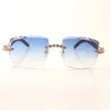 Neue Bouquet Blue Diamond 3524020 Sonnenbrille, Bügel aus Naturholz und 58 mm geschliffene Gläser, 3,0 mm. Kostenloser Expressversand