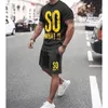 Camisetas de verão roupas masculinas agasalhos masculinos shorts camiseta conjunto estampa 3d casual masculino duas peças camiseta oversized esportiva top 220813