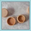 Beech Wood Small Round Storage Box Retro Vintage Ring For Wedding Natural Wooden Jewelry Case Gd386 Drop Delivery 2021 Boxes Packaging Dis