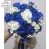 結婚式の花 Perfectlifeoh ロイヤルブルー美しい泡バラ造花花嫁のブーケパーティーの装飾装飾用