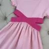 Kid Girl Flower Dresses Pink Color Set 100140cm Fashion Designer Boutique kläder Hela populära 20225401770