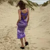 Paisley Knit Sukienka Sukienka Summer Spaghetti Pasek Sexy Bodycon Sukienki dla kobiet z noszenie słonecznej odzieży plażowej Y2K Kobieta sukienka 220513