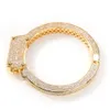 Mens Bangle Punk Handcuff Bangle Iced Out Gold Bracelet Vintage Fashion Hip Hop Bracelets Jewelry 240308