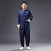 Tai Chi Hanfu Trainingsanzug Männer Baumwolle Seide Sets Tang-anzug Jacke + Hose Männlichen Kung Fu Traditionelle Chinesische Männer Wushu kleidung