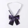 Kläder sätter japansk skola jk enhetlig gitter båge för flickor fjäril lila färg sjöman kostym tillbehör blommor tieclothing
